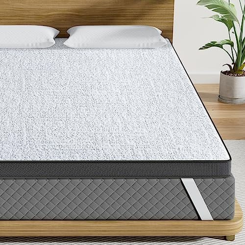 BedStory Surmatelas 140 x 190 x 7cm en Mousse à Mémoire de Forme, Bambou et Gel - Confort et Fraîcheur Garantis!
