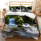 Bettwäsche 135x200 Bach Moos Bettwäsche-Sets Landschaft 3D Druck Bettbezug Bach Moos Weiche Mikrofaser 3 Teilig Bettbezüge mit Reißverschluss und 2 Kissenbezug 80x80cm E61