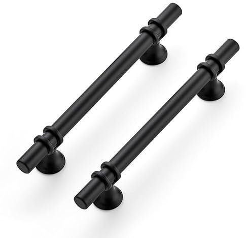Ravinte 15 Stück Möbelgriffe Schwarz Schrankgriffe 128mm Griffe für Küchenschränke Türgriffe für Küchenschränke Griffe Möbel Mit Rundem Sockel Schubladengriffe