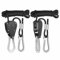 Confezione da 2 ganci a cricchetto, corda regolabile a cricchetto, 1/8 pollici, robusta clip per puleggia per gancio e tenda, portata 68 kg/150 lbs