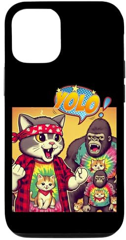 Hülle für iPhone 15 YOLO You Only Live Once Roaring Kitten Apes Together Strong