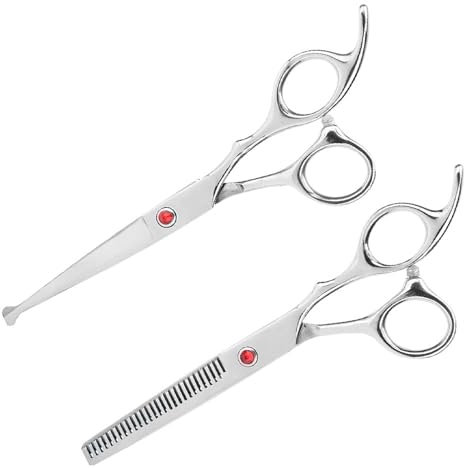 ZJchao Haarschneide-Ausdünnungsscheren-Set, Sehr Scharf, Natürliches Aussehen, Edelstahl, für Baby- und Kinderfriseurschüler, Geeignet für den Friseursalon oder den Täglichen Gebrauch