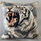 RKFLGEW Knüpfkissen-Set Mit Brüllendem Weißen Tiger，Knüpfkissen-Set Mit Tierporträts，Knüpfsets，Kissen，Diy，Handgefertigtes Kissen，Häkelgarn，Stickset，Kissenbezug 43x43cm