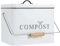 JE CHERCHE UNE IDEE, ME0026, Poubelle à Compost Metal 10L, Poubelle à compost en métal peint, Look vintage, Grande capacité de 10L, Couvercle avec filtre, Poignée de transport pratique