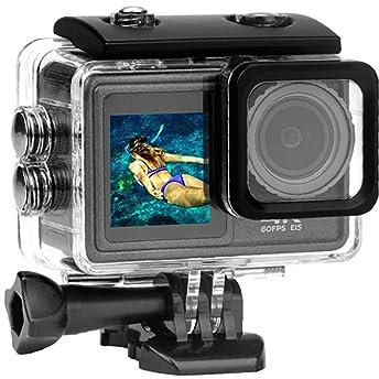 MZZYG Action Camera Dual Screen Action Camera48MP EIS Video With Optional Filter Lens 1080P Webcam Vlog Sports Cam(Standard,4K Camera Add 6 Lens)