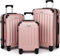 TANTOMI Koffer Set 3-Teilig Hartschale | Leicht ABS-Reisekoffer Set mit 360°-Spinner-Rollen, Gepäck-Sets mit 3 Stelige-Zahlenschloss & Teleskopgriff | Luggage Set (M/L/XL, Rosa Gold)