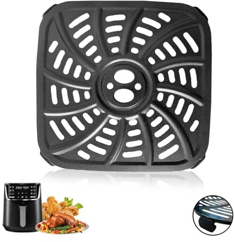 ALJ 4QT Air Fryer Grill Pan for Gourmia GAF414 Digital Air Fryers, Upgraded Nonstick Air Fryer Grill Plate Crisper Plate Tray Rack Insert Grate Grid Shelf for Gourmia 4QT Air Fryer, Dishwasher Safe