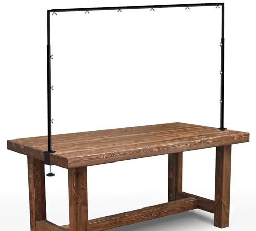 Over The Table Rod Stand with Clamps Metal Adjustable Table Arch Hanging for Wedding Birthday Party Christmas Anniversary Decoration,Black