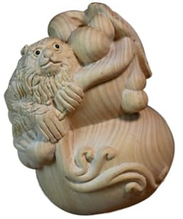 Cabilock Wenwan-Griff Figur Statue Affen- Skulptur Mann Kreativ Geschnitztes Kalebassen-affen-Ornament Verzierung in Affenform Einzigartiges Desktop-Ornament Buchsbaum