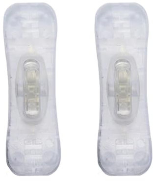 Powice 2X Zwischenschalter2A,Schalter 230v,Kabelschalter,Geeignet für 1 Adrige Netzkabel und Kleingeräte oder Leuchten Kippschalter