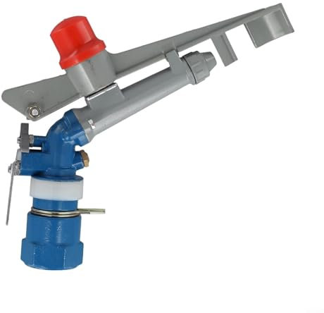 Feeshoppher Aspersor de césped ajustable de 360°, dispositivo de pulverización de riego de 1 pulgada, herramienta de riego de área grande, aspersor de césped de aleación de zinc para agricultura,