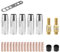 Bosmsaslad 25 Pcs Accessori Saldatura Senza Gas, Punta Contatto Rame, MIG/MAG Saldatrice, Supporto Diffusore Torcia, 5xUgelli Gas, 15xUgelli Potenza M6 0,8 mm, 2xStelo Ugello, 2xIsolatore, 1xChiave