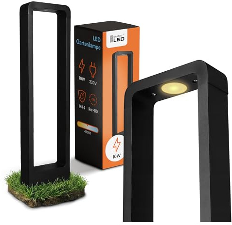 LED Wegeleuchten Außen 10W, Gartenleuchte, 4000K Aussenleuchte Stehlampe, Pollerleuchte 60CM IP44, Standleuchte für Garten (60 CM)