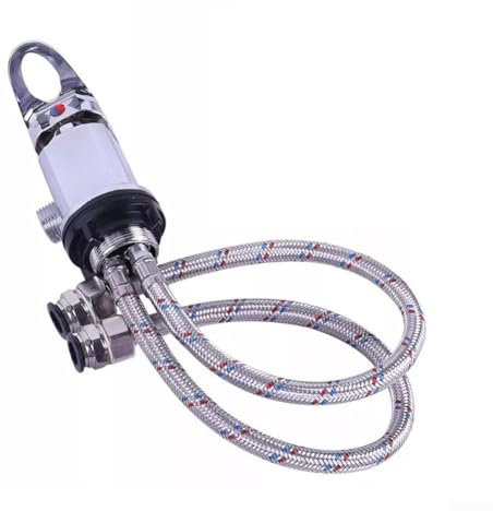 Robinet de douche pour caravane, sortie 1/2, 2 queues en acier inoxydable de 800 mm, laiton chromé, mitigeur à levier unique, pour camping-cars et camping-cars, 80 cm