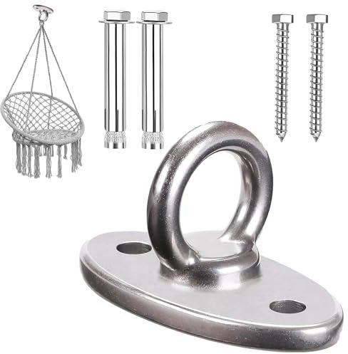 Deckenhaken Schwerlast,Boxsack Halterung,Deckenhaken,Boxsack Halterung,M8 Augplatte Schaukelhaken,Edelstahl Deckenhaken Schaukel, Für Holzbalken/Betondecken Yoga Boxsack Deckenhalterung, Bis 500kg