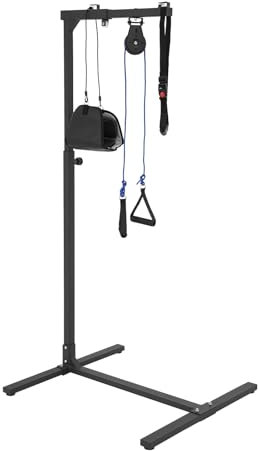 ARBGO Bettgalgen mit Trapezgriff, Trapeze Bar für Bett, Handicap Pull Up Assist Bett, Mobiler Freihstehender Bettgalgen Mit Triangelgriff Aufrichthilfe Bettaufrichter Aufstehhilfe, einfache Montage