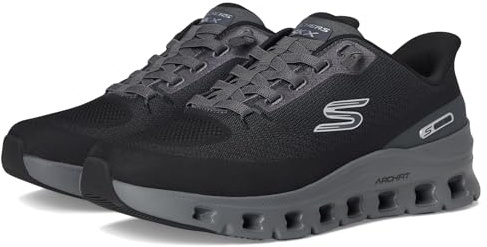 Skechers Mens Arch Fit Glide-Step Pro Hands Free Slip-in, Black/Charcoal, 7 Wide
