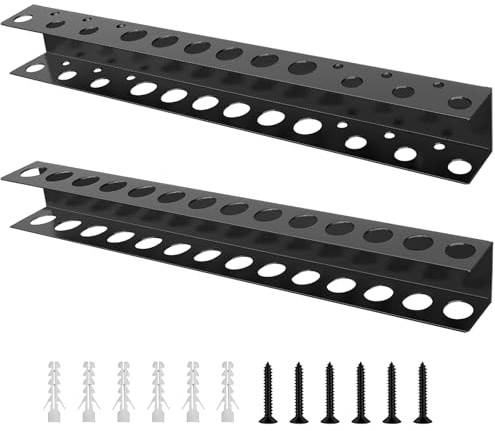 Toivize 2 Stück Werkzeughalter Wand 40cm, Schraubendreher Halterung & Zangenhalter mit 14/18 Löchern, Werkzeug Wandhalterung mit Schrauben und Dübeln, Werkzeug Organizer für Garage Werkstatt Werkbank