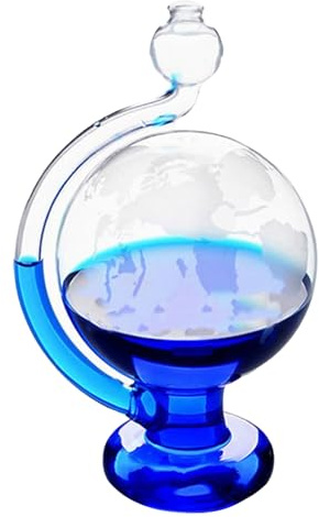 Predittore meteorologico in vetro Storm, manometro barometrico visivo, barometri in vetro portatili per barometro da regalo per decorazioni da scrivania per ufficio domestico