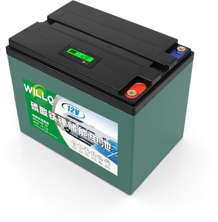 WILLQ 12-Volt-LiFePO4-Lithiumbatterie 12V 18Ah 24Ah 30Ah 36Ah 42Ah 50Ah 60Ah 66Ah – Wiederaufladbare Tiefzyklusbatterie für Fischfinder/Solaranlagen/Outdoor-Camping,12v50ah