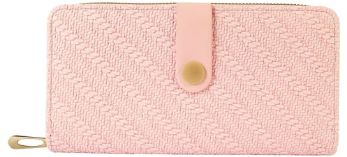 Cham Cham Geldbörse für Damen aus Kunstleder in Rosa, Geldbeutel mit Reißverschluss in 10 x 19 x 3,5 cm