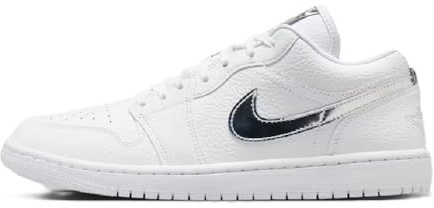 Air Jordan 1 Low SE Damenschuhe (White/White/Metallic Silver/White), Weiß/Weiß/Metallic-Silber/Weiß, 6