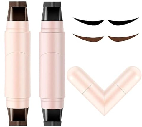 Drehbarer Eyeliner Wasserfest, Eyeliner Stempel, Faltbarer Gel-Eye-liner-Stempel-Set für perfekte Flügel, Anhaltend, Natürlich, Schnell Trocknend, für Partys, Reisen, Workdays, Weddings, 2 PCS