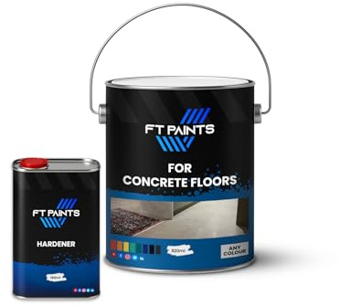 FabioT. FT Paints 1.10L Kit Floor Paint with Semi Gloss Finish for Concrete Floors- RAL 9010-Pure White