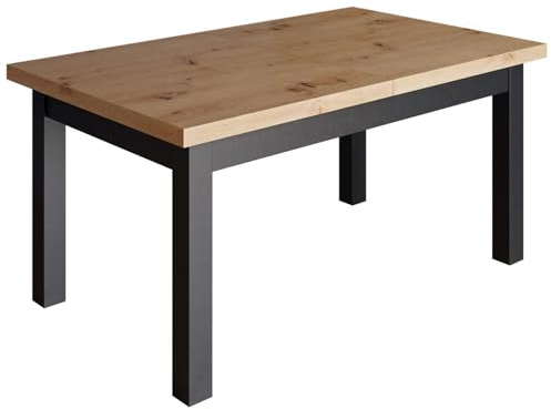 FURNEO | Esstisch Ausziehbarer Hermes - Stabil und Stilvoll - für Küche und Esszimmer – Loft (Artisan, 90x170x250)