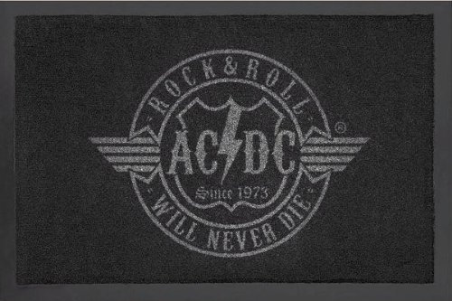 AC/DC Fußmatte - Rock'n Roll Will Never Die! - Schwarz, Klein, Rechteckig, Kinderzimmer
