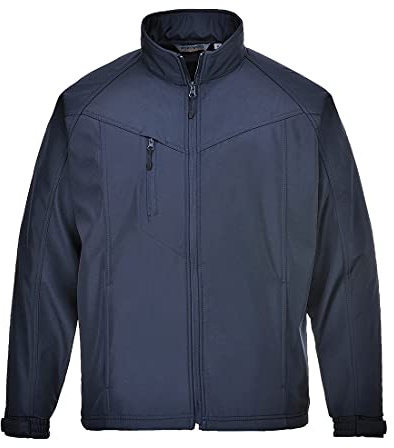 Portwest TK40 Oregon Softshell (3L) Long Sleeve Fleece Lined Phone Pocket | Navy, UPF 50+, Secure Fit, 6% Elastane, Polyester, Bonded with Shell, Drawcord Adjustable Hem, Hook and Loop Cuffs, 3 Pockets