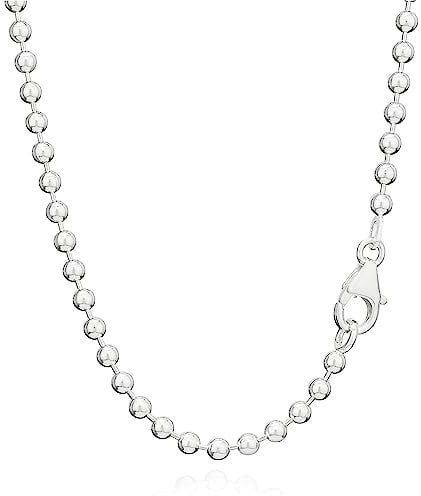 NKlaus 80cm Kugelkette 925 Silber elegante Halskette Breite: 3,0mm Collier 20g schwer 2502