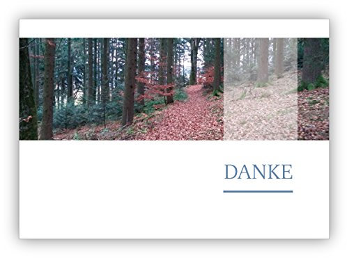 Kartenkaufrausch 1 Grusskarte: Edle Foto Trauer Dankeskarte mit Friedwald: Danke | Danksagung Trauerkarten mit Umschlag, Kuvert nach Trauerfall, Beerdigung, Sterbefall, Friedhof, Begräbnis