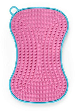 Kochblume Scrubby | Reinigungsschwamm aus Silikon | Premium-Silikon & BPA frei| Hitzebeständig | Spülmaschinenfest | Für leichte und hartnäckige Verschmutzung | Farbe: türkis/pink
