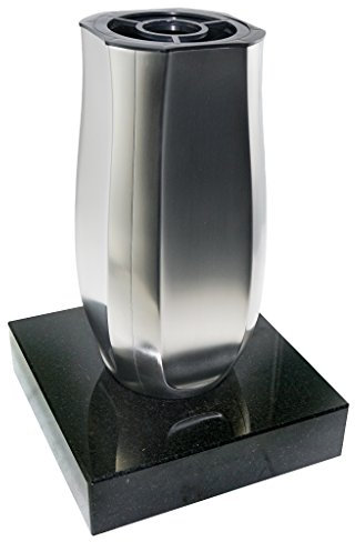 Grabvase 06 montiert auf Granitsockel (Black)