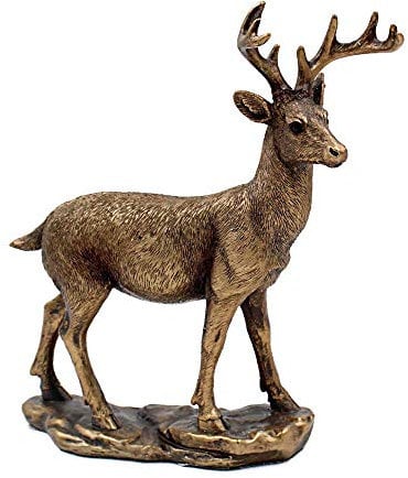 Leonardo Figure | Bronze Deer Reflections | 1 Piece - 19x6x20 cm