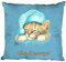 Kissen Dekokissen mit Print Katze Cat schlafend I Don´t do Mornings KA057 Farbe hellblau