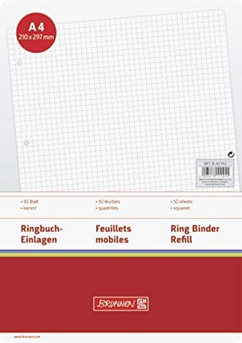 Brunnen 1066902 Ringbucheinlagen, 50 Blatt, 70 g/m² (10 Packungen, A4 kariert)