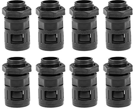 sourcing map Cable Gland Corrugated Tube Connector AD13 Pipe Joint Clamps M16 Screw 8Pcs