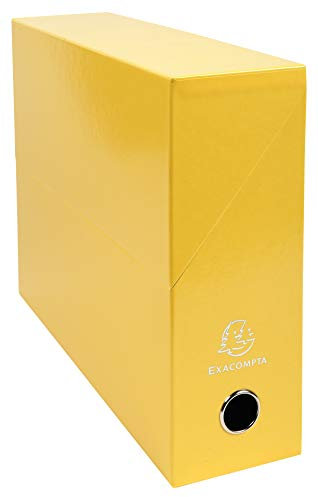 Exacompta 89928E Packung mit 5 Transferboxen Iderama aus laminiertem Karton, robust und strapazierfähig, 24 x 32 cm, Ideal für Ihre Dokumente in Format DIN A4, Rücken 90mm, Gelb, 5 Stück