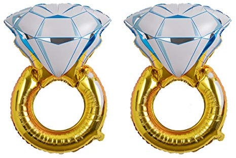 Hivexagon Giant Diamond Ring Folienballons für Junggesellenabschied, Verlobungsfeier, Junggesellenabschied, Hochzeitsdekoration 2 teile/satz (Gold farbe) HP042