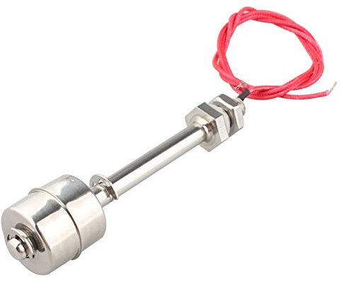 HALJIA Interrupteur à Flotteur, capteur de Niveau d'eau Liquide, Acier Inoxydable, Interrupteur à Flotteur Vertical, pour électricité, Drainage, contrôle de Niveau et Alarme L = 100mm