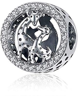 Vogel-Charm-Anhänger aus Sterlingsilber, Modeschmuck, Tier-Anhänger für Pandora-Armbänder (Giraffen-Charms)