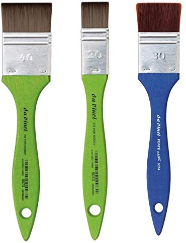 da Vinci Série 5073 spalter Brosse, Fibre synthétique, Vert,Taille 20 mm, 40 mm, da Vinci Série 5074 Taille 30mm. Set 3 pcs, fabriqué en Allemagne.