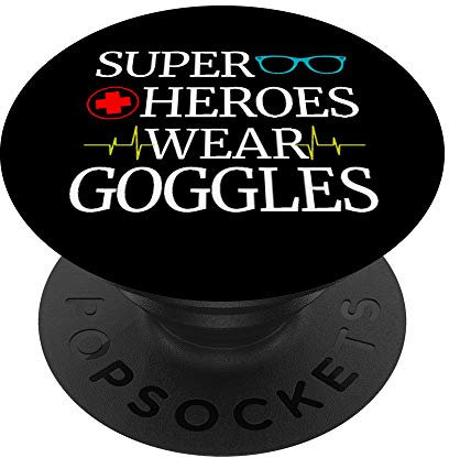Goggle Superhero Shirt Superheroes Wear Goggles Nurse Gift PopSockets PopGrip: Ausziehbarer Sockel und Griff für Handys/Tablets mit Tauschbarem Top