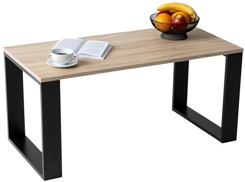Mex-System Couchtisch - Wohnzimmertisch Modern Perfekt für Büro oder Wohnzimmer - Rechteckiger Kaffeetisch im modernen Stil 105x50x49 cm, Mittel- oder Beistelltisch für Tee und Kaffee (Sonoma Eiche)
