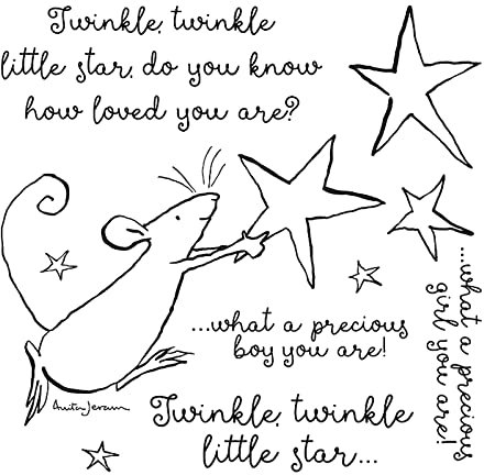 Stanzformen und Stempel-Sets mit Mäuse-Motiv Twinkle Little Star für Kartenherstellung, DIY, Scrapbooking, Metall-Stanzformen, transparent, Silikonstempel für Papierbasteln, Kunstbedarf,