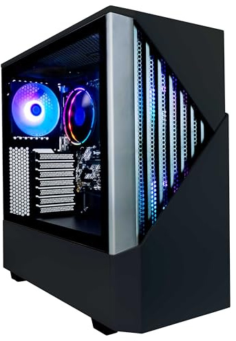 Periphio Reaper PC da gioco precostruito - AMD Ryzen 5 5600G 4.4GHz, Radeon Vega 7 iGPU, 16 GB DDR4 3200 MHz Gaming RAM, 1 TB NVMe, Wi-Fi + Bluetooth, computer da gioco Windows 11