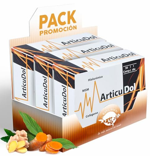 Espadiet Articudol PACK3 - Con Colágeno, Calcio, Glucosamina, Condroitina, MSM, Harpagofito, Ácido Hialurónico, Jengibre, Cúcuma y Vitamina D - Articulaciones fuertes y sanas - 3x30 comprimidos