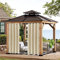 Outdoor Vorhang Wetterfest mit Ösen, Blickdicht Wasserdicht Outdoor Gardine 1 Stück für Garten Terrasse Pavillon Veranda Balkon, Beige B132XH244cm